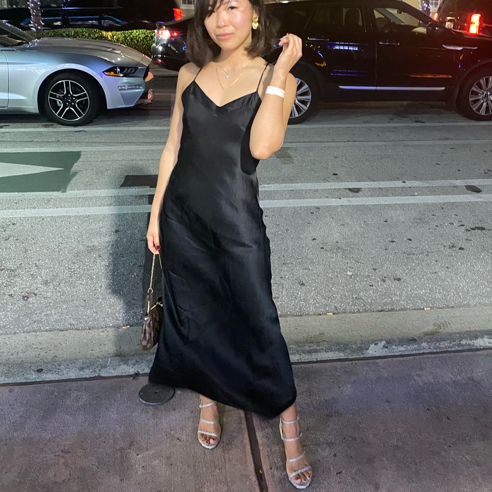 Pure Silk Backless Maxi Slip Dress